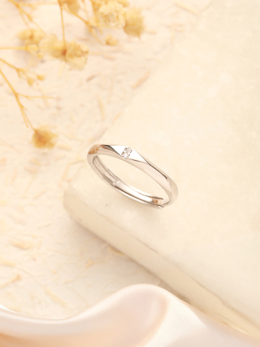 925 Sterling Silver Elegant Promise  Adustable  Band Finger Ring
